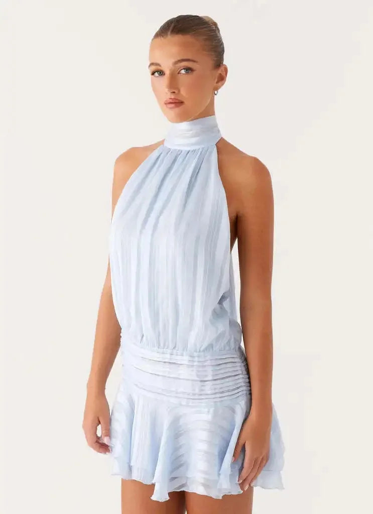 Vestido Curto Sem Alças Feminino – Novo Modelo de Verão com Laço