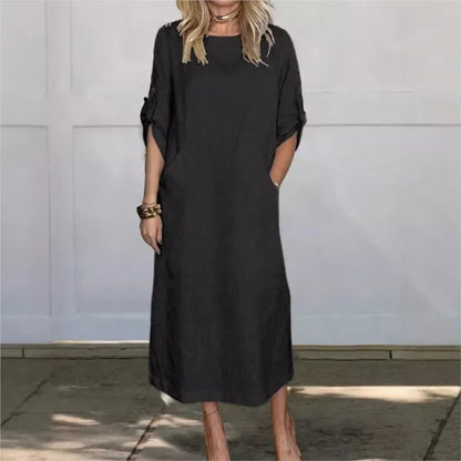 Vestido Feminino em Linho Puro, Leve e Elegante