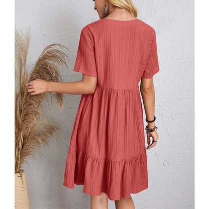 Vestido Feminino Midi com Manga Babado