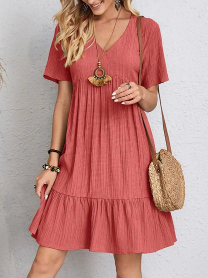 Vestido Feminino Midi com Manga Babado