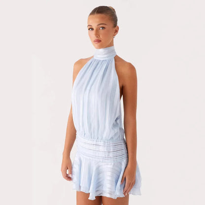 Vestido Curto Sem Alças Feminino – Novo Modelo de Verão com Laço