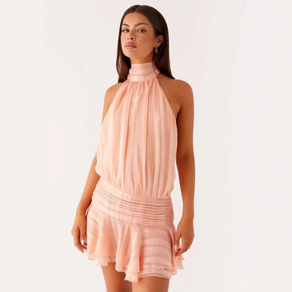 Vestido Curto Sem Alças Feminino – Novo Modelo de Verão com Laço