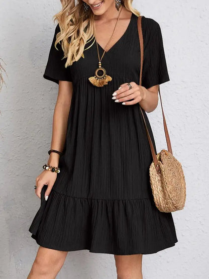 Vestido Feminino Midi com Manga Babado
