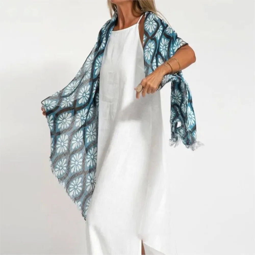 Vestido Longo Feminino de Linho com Alça Fina