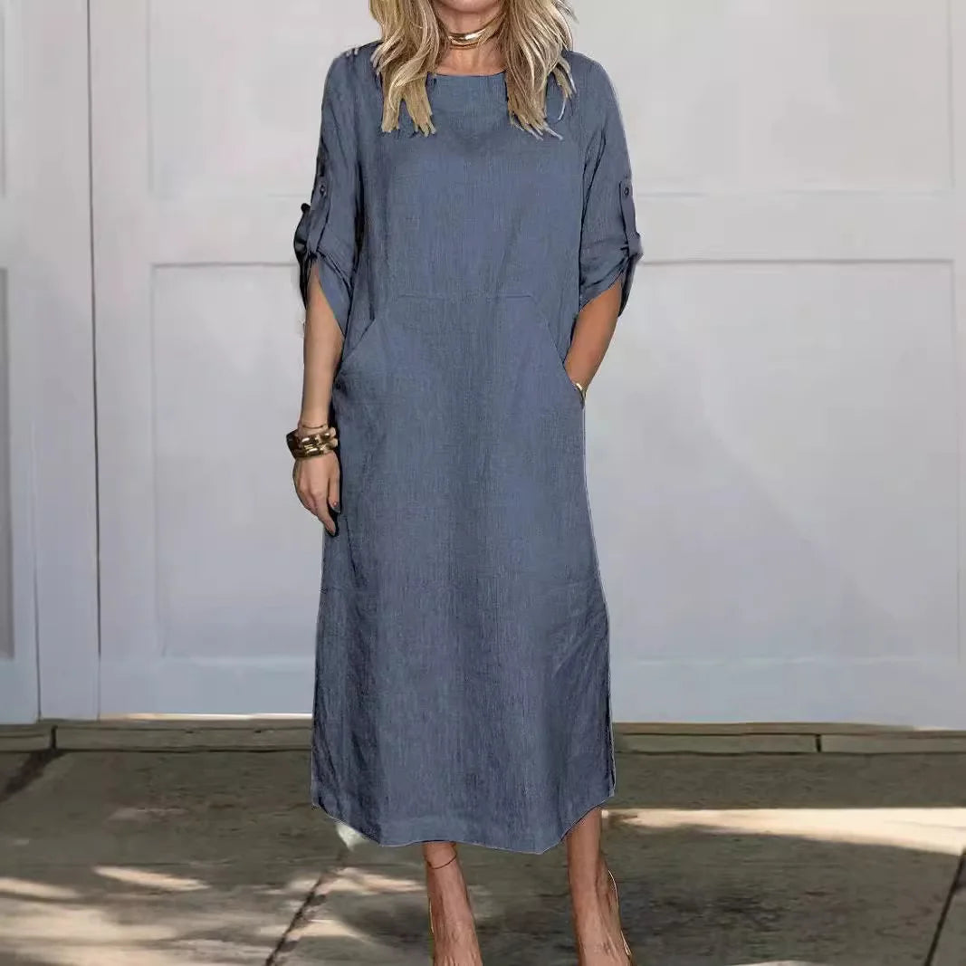 Vestido Feminino em Linho Puro, Leve e Elegante