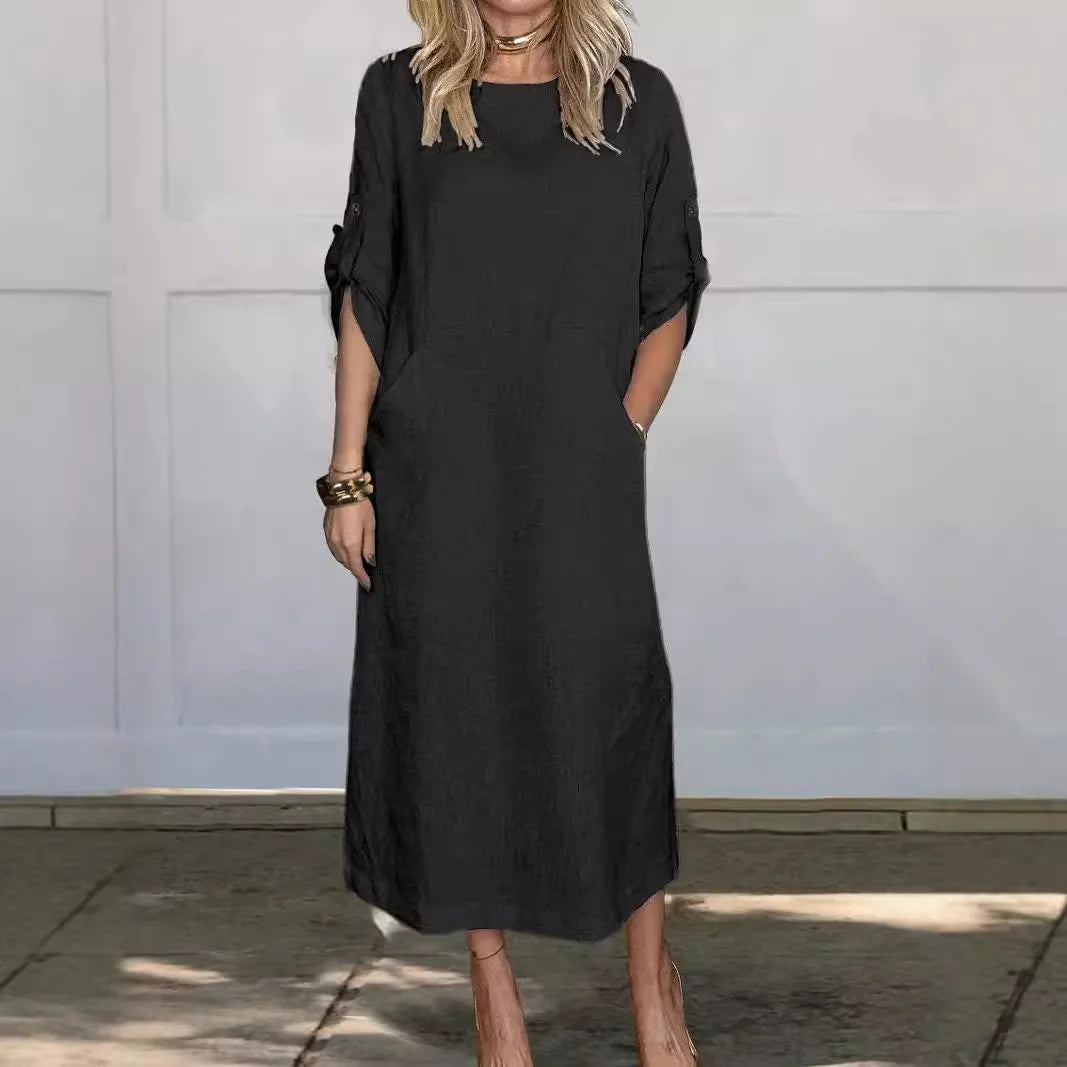 Vestido Feminino em Linho Puro, Leve e Elegante